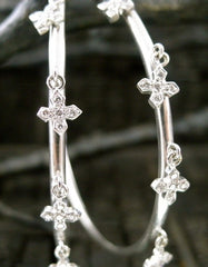 Loree Rodkin 18K White Gold and Diamond Disco Hoop Earrings