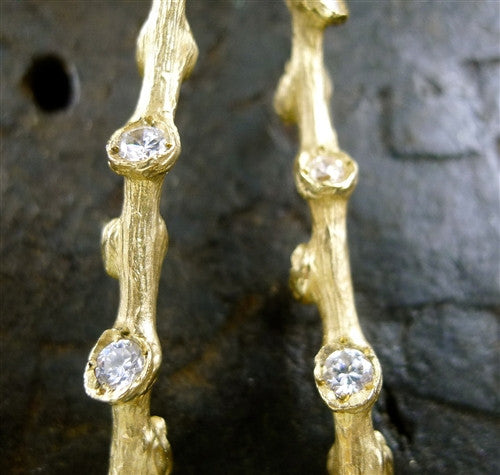 Nana Fabella 14K Yellow Gold and Cubic Zirconia Sea Branch Earrings