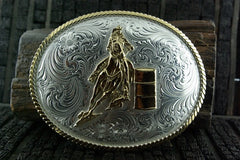 Old Rodeo Belt Buckle of a Barrel Racer