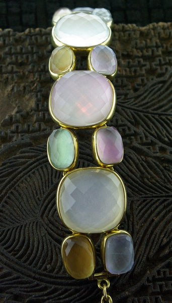 Steven Vaubel 18K Yellow Gold Vermeil Bracelet with Rainbow Moonstones