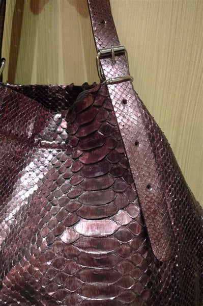 Jane August King's Road Tote In Silvery Purple Python