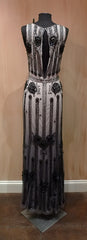 Jenny Packham Art Deco Black/Ivory Beaded Gown