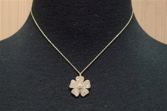 Mia & Company Flower Necklace in 18K Yellow Gold with Diamonds