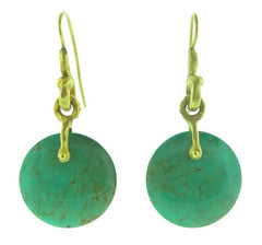 Talisman Unlimited Disc Shaped Turquoise Earrings in 18K Yellow Gold