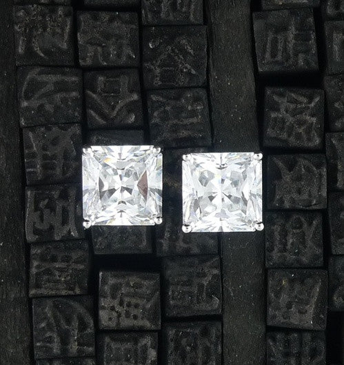 Jardin - Princess Cut 9MM CZ Earrings