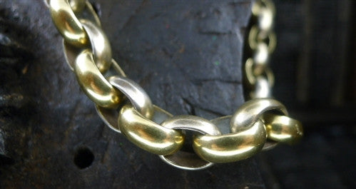 Heston Men's 18K Yellow Gold and Sterling Silver Rolo Link Bracelet