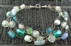 Janet Kuemmerlein Art Glass and Silver Necklace