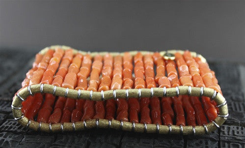 Loffredo Italian Coral Stretch Cuff with 18K Gold