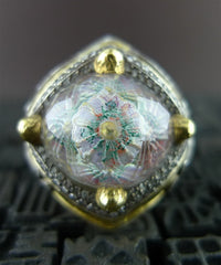 Sevan Bicakci One of a Kind Carved Hagia Sophia Dome Ring with Diamonds in 24K Gold and Silver