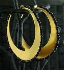 Vanessa Montiel Onyx Hoop Disc Earrings