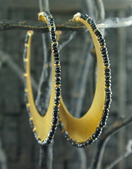 Vanessa Montiel Onyx Hoop Disc Earrings