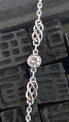 Estate 18K White Gold and Diamond Deco Necklace