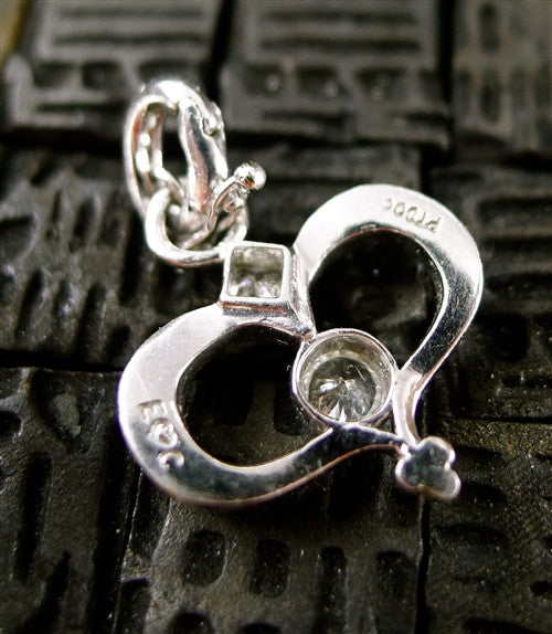 Erica Courtney Platinum and Diamond Pave Heart Charm Pendant