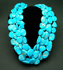 Churchill Private Label Sleeping Beauty Turquoise and 22K Yellow Gold Torsade Necklace