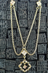 Kamofie Two Tone 18K Yellow Gold and Diamond Necklace