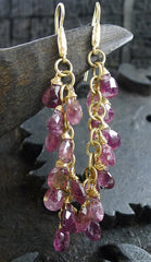 Talisman Unlimited 14K Yellow Gold Pink Tourmaline Hammerwire Drop Earrings