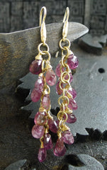 Talisman Unlimited 14K Yellow Gold Pink Tourmaline Hammerwire Drop Earrings