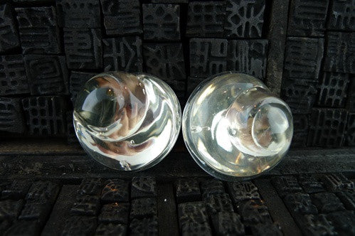 Patricia Von Musulin "Baroque Fantasy" Lucite and Silver Clip Earrings