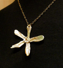 Pade Vavra 18K Yellow Gold, Pearl and Diamond Orchid Necklace