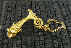 Robert Goossens Gold-Plate Approx. 3" Pisces Zodiac Key Chain