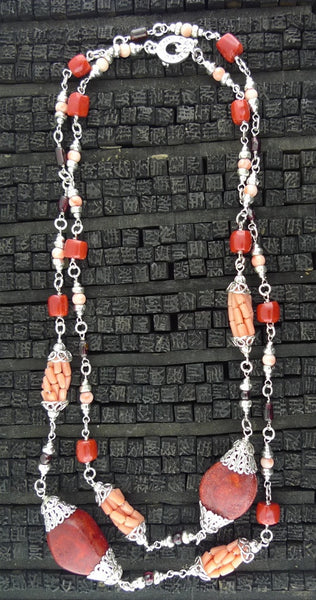 Robert Goossens Silver Coral Necklace