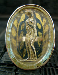 Antique Venetian Glass Ring in Yellow Gold