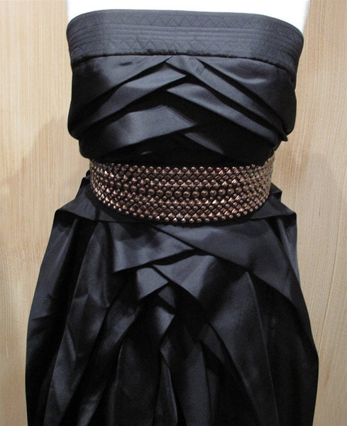 Lie Sang Bong Black Strapless Gown