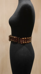 Continental Leather Fashion Leather Studded Belt-Brown