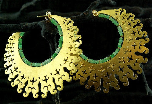 Vanessa Montiel Peridot Gold Hoop Earrings