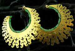 Vanessa Montiel Peridot Gold Hoop Earrings