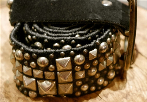 B-Low The Belt Studded Black Suede Belt