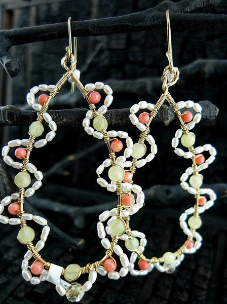 Raphaela Pasqualina Coral and Pearl Earrings