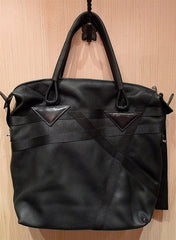 Pauric Sweeney Black Leather Zippered Tote