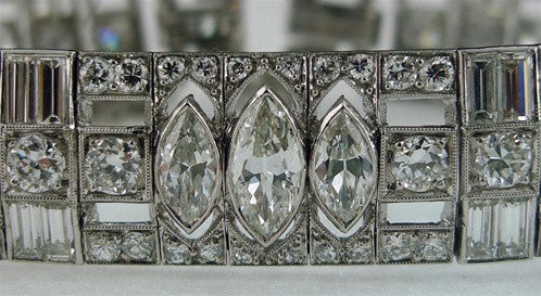 Art Deco Platinum and Diamond Bracelet Circa 1935