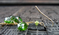 Emily and Ashly "Greenbeads" Green Tourmaline and 14K Yellow Gold Filled Earrings