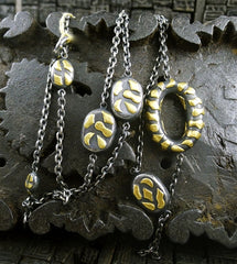 Yossi Harari Libra Wrap Oxidized Gilver 24K Gold Necklace