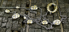 Yossi Harari Libra Wrap Oxidized Gilver 24K Gold Necklace