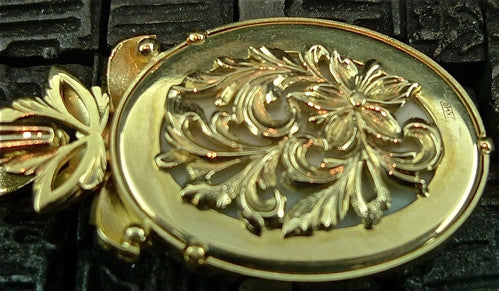 Russian MicroMosaic Madonna & Child Pendant in 18K Yellow Gold and Diamonds Necklace