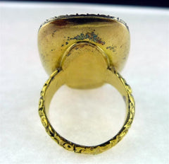 Georgian 18K Yellow Gold, Imperial Topaz and Diamond Ring Circa 1800