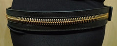 Ronald Pineau Zipper Calf Skin Belt (Oro)