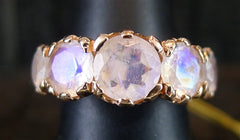 Nava Zahavi Rainbow Moonstone Ring in 14K Rose Gold