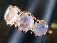 Nava Zahavi Rainbow Moonstone Ring in 14K Rose Gold