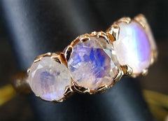 Nava Zahavi Rainbow Moonstone Ring in 14K Rose Gold