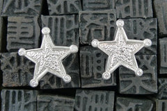 Julez Bryant 14K White Gold Diamond Star Earrings