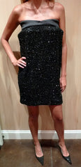 Manish Arora Black Sequined Strapless Dress