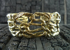 Wendy Nichol Brass 3 Stitch Flattened Open Link Cuff Bracelet