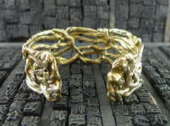 Wendy Nichol Brass 3 Stitch Flattened Open Link Cuff Bracelet