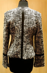 Avenue Montaigne Tweed Blazer with Crystal Embellishment