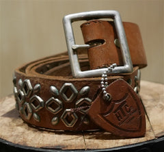 Hollywood Trading Company Brown Stud Belt