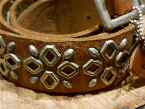 Hollywood Trading Company Brown Stud Belt